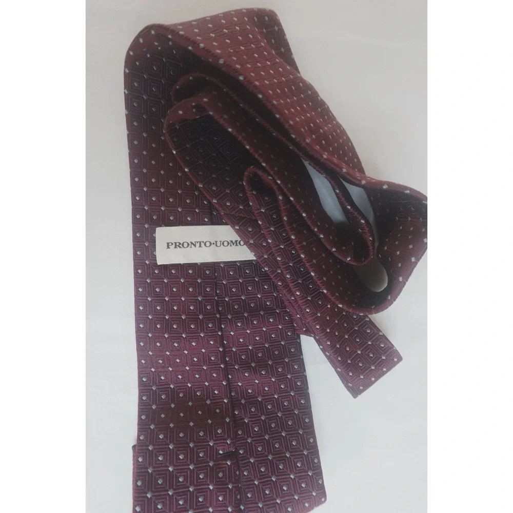 Pronto‎ Uomo Silk Burgundy Neck Tie